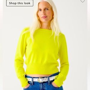 JCrew Cropped Fit Cashmere Sweater, Size Large